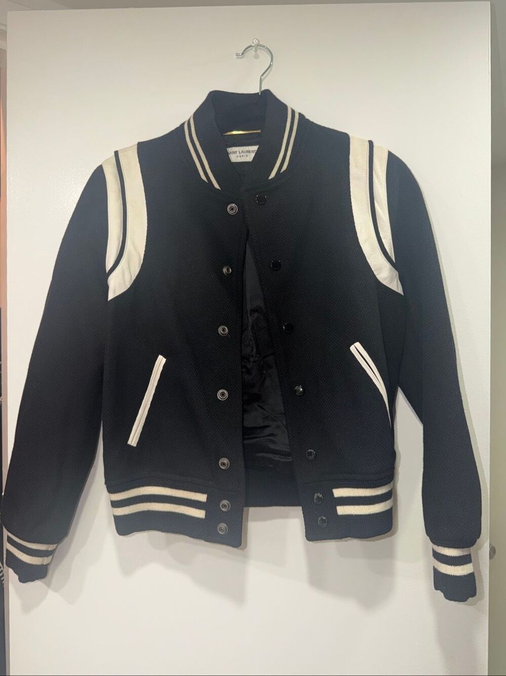 YSL YVES SAINT LAURENT Teddy varsity jacket size 36